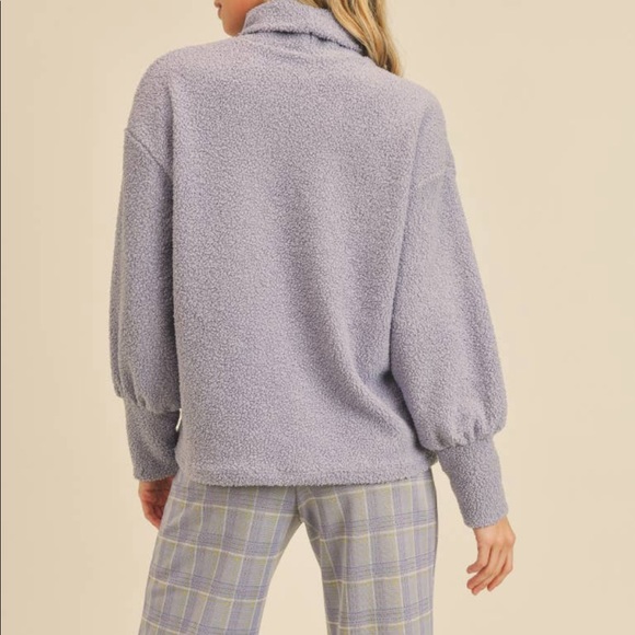 Lavender Sherpa Turtle Neck - Picture 7 of 7